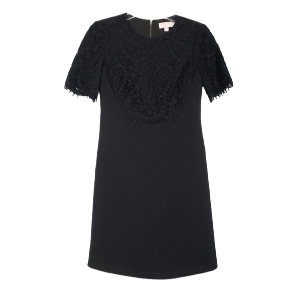 TED BAKER LONDON Annita Lace Detail Black Dress short sleeve - Picture 2 of 7